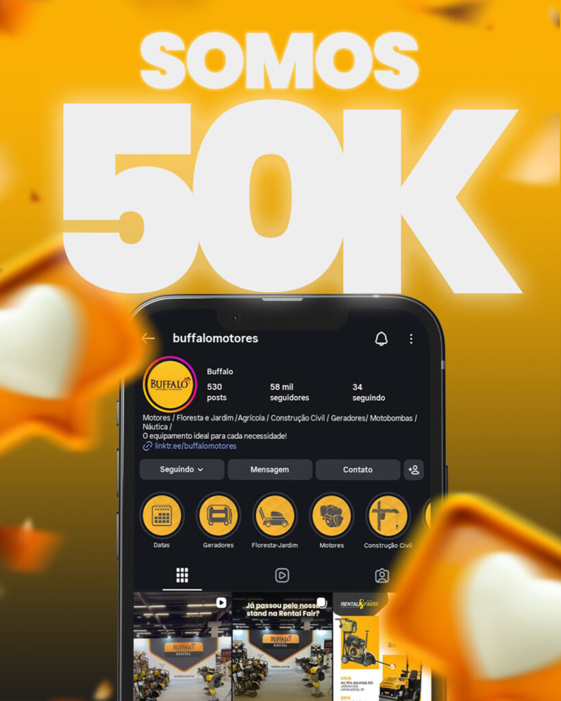 A 273+ Criativa parabeniza a Buffalo Motores pela marca de 50 mil seguidores no Instagram 🚀